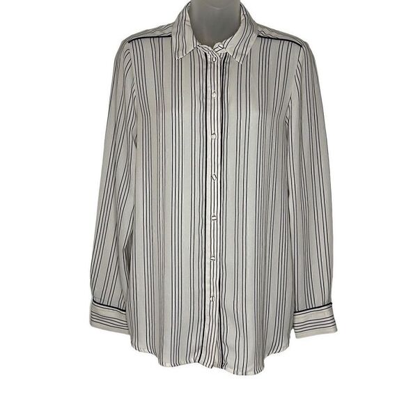 Who What Wear Tops - Who What Wear Pinstriped Button Down Small‎